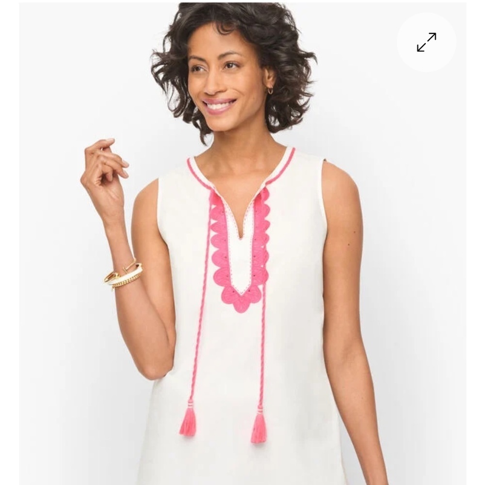 NWT Talbots Appliquéd Tassel Poplin Tunic - Picture 10 of 10